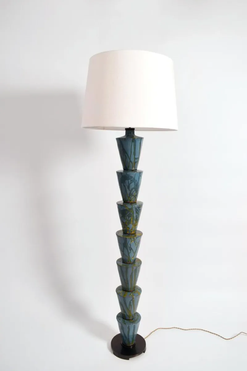 Pamono Nizwa Blue and Yellow Floor Lamp by Barracuda Interiors