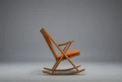 Pamono No. 182 Teak Rocking Chair by Frank Reenskaug for Bramin, 1960s><noscript><img width=