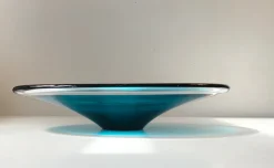 Pamono Norwegian Modern Art Glass Dish by Willy Johansson for Hadeland, 1960s> Bowls