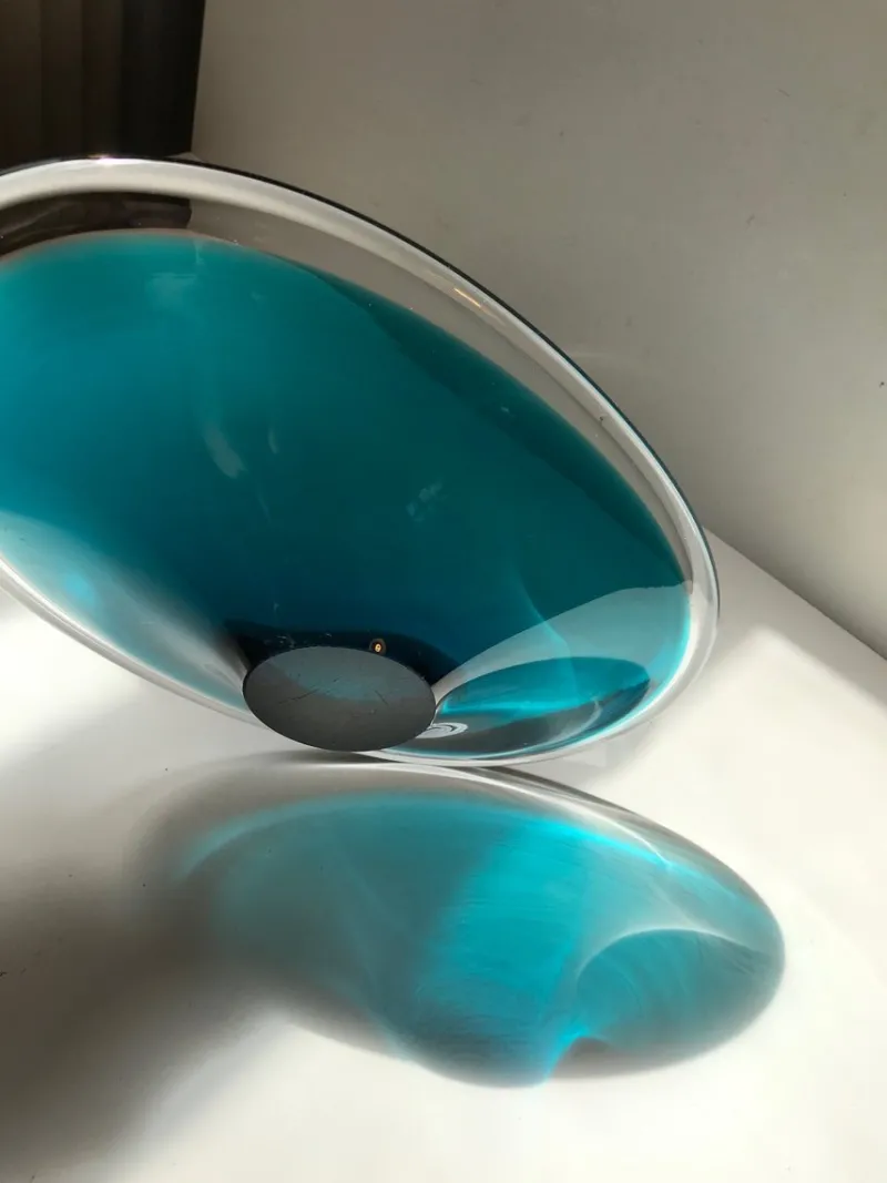 Pamono Norwegian Modern Art Glass Dish by Willy Johansson for Hadeland, 1960s> Bowls