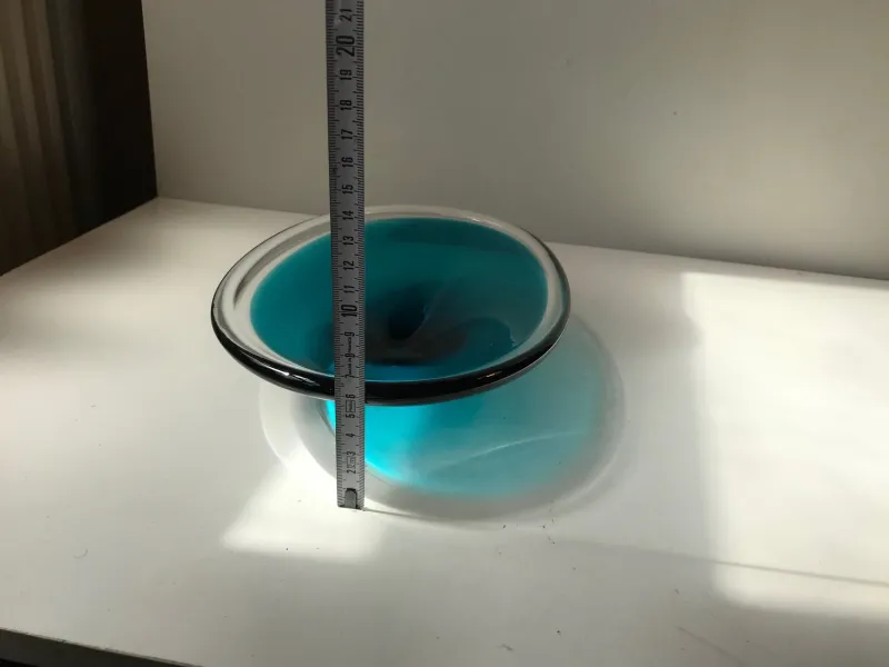 Pamono Norwegian Modern Art Glass Dish by Willy Johansson for Hadeland, 1960s> Bowls