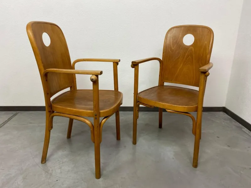 Pamono Nr.813 /1F Armchairs attributed to Josef Hoffmann for Jacob Josef Kohn, 1890s, Set of 4> Side Chairs & Dining Chairs