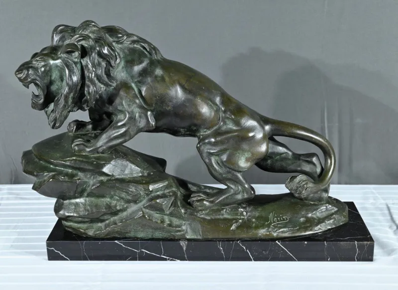 Clearance Pamono Nérin, Roaring Lion, Early 20th Century, Bronze