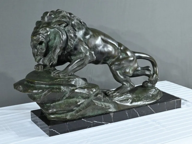 Clearance Pamono Nérin, Roaring Lion, Early 20th Century, Bronze