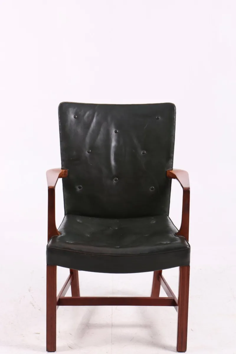 Clearance Pamono Nørrevold Armchair in Leather by Kaare Klint for Rud. Rasmussen, 1940s