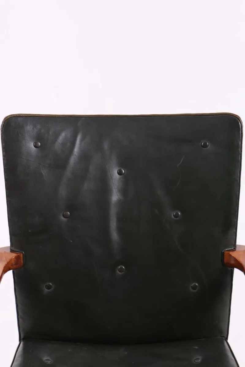 Clearance Pamono Nørrevold Armchair in Leather by Kaare Klint for Rud. Rasmussen, 1940s