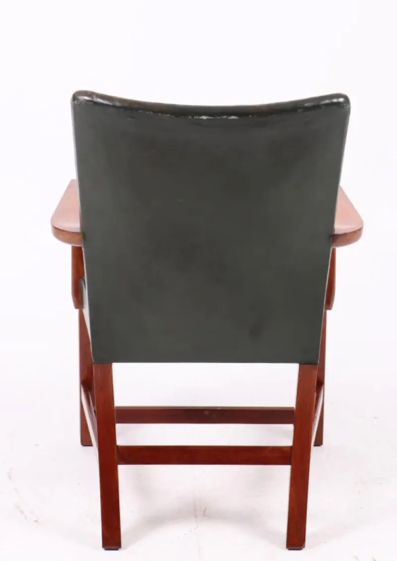 Clearance Pamono Nørrevold Armchair in Leather by Kaare Klint for Rud. Rasmussen, 1940s