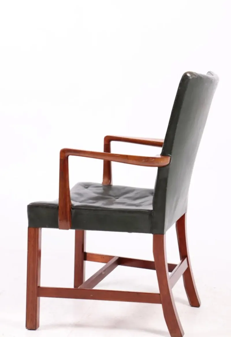 Clearance Pamono Nørrevold Armchair in Leather by Kaare Klint for Rud. Rasmussen, 1940s