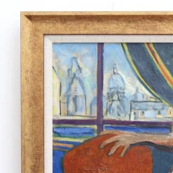 New Pamono Nude at the Window Overlooking Sacré-Coeur by Louis Latapie, 1930s