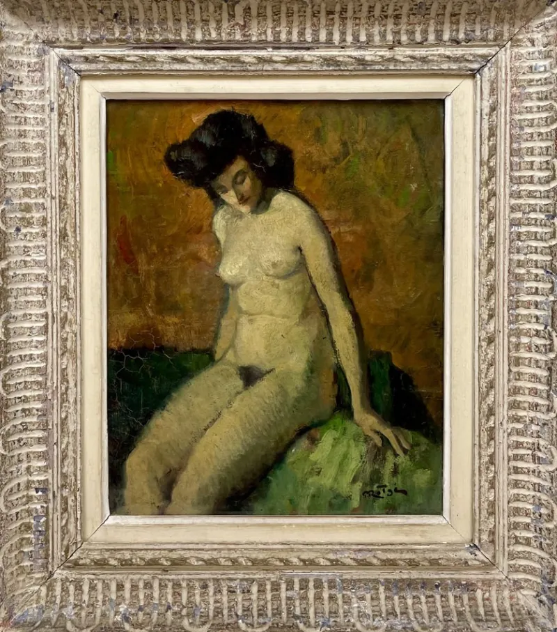 Pamono Nude Model, 1930s-1940s, Oil on Canvas, Framed> Impressionist