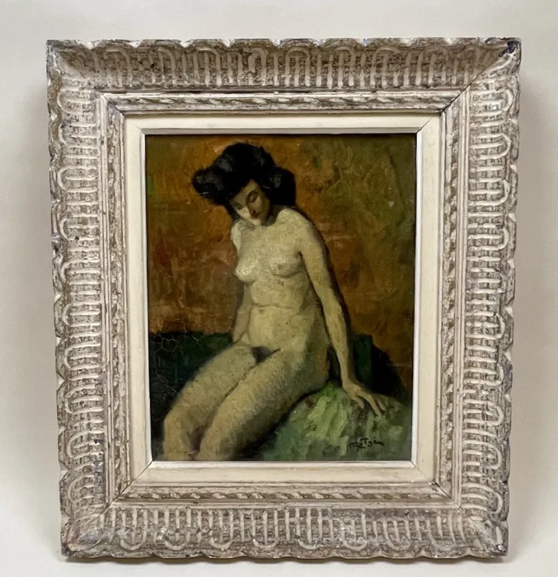 Pamono Nude Model, 1930s-1940s, Oil on Canvas, Framed> Impressionist