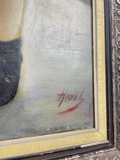 Pamono Nude Portrait of a German Woman, Oil on Canvas, 1920s, Framed><noscript><img width=