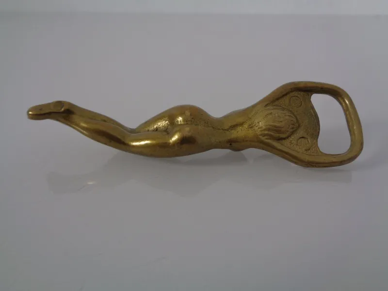 Pamono Nude Woman Bottle Opener in Brass, Germany, 1960s> Cutlery & Serving Utensils