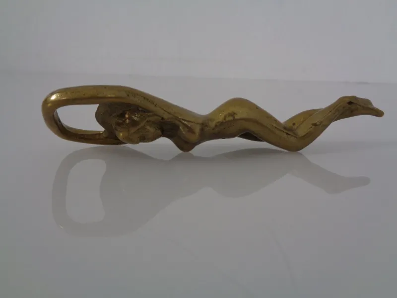 Pamono Nude Woman Bottle Opener in Brass, Germany, 1960s> Cutlery & Serving Utensils