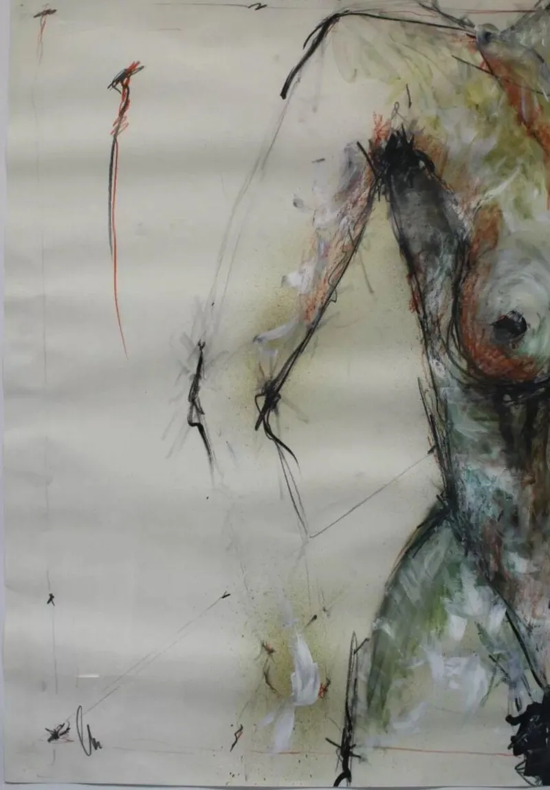 Online Pamono Nude Woman, Mixed Media
