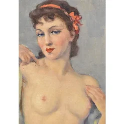 Online Pamono Nude Woman, Oil on Canvas, Framed