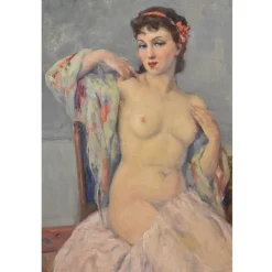 Online Pamono Nude Woman, Oil on Canvas, Framed