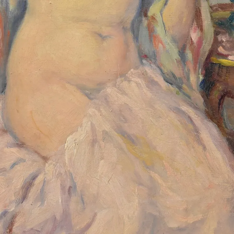 Online Pamono Nude Woman, Oil on Canvas, Framed
