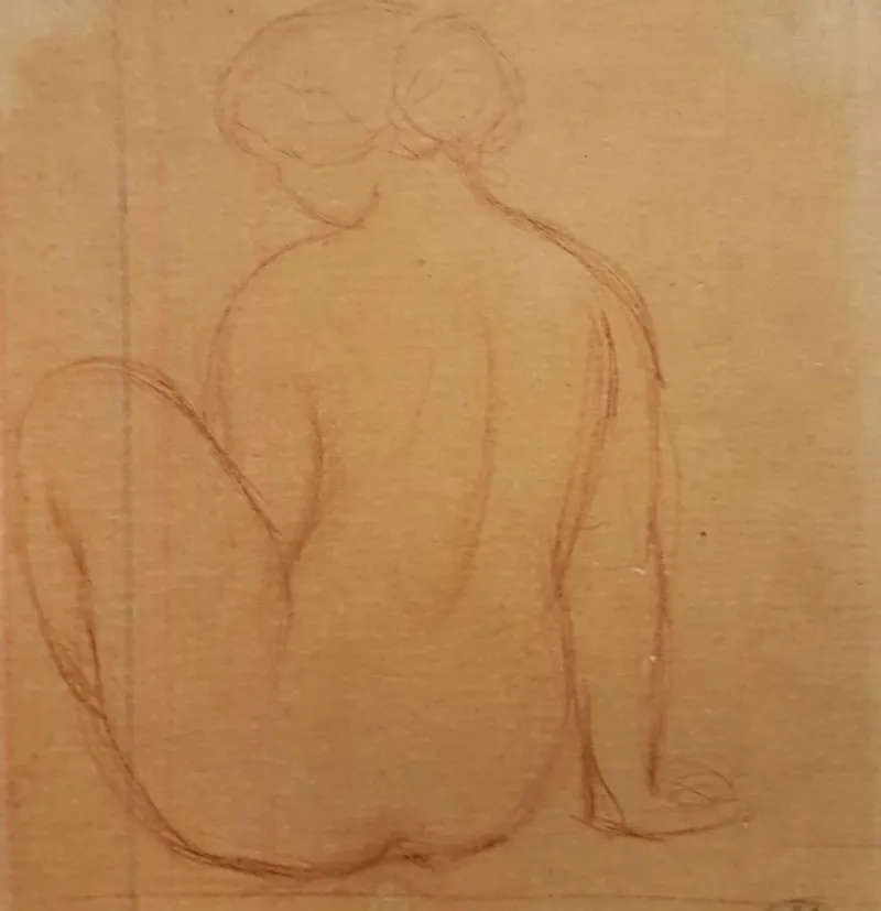 Best Pamono Nude Woman Original Pencil Drawing by Artistide Maillol XIX-XX centuries