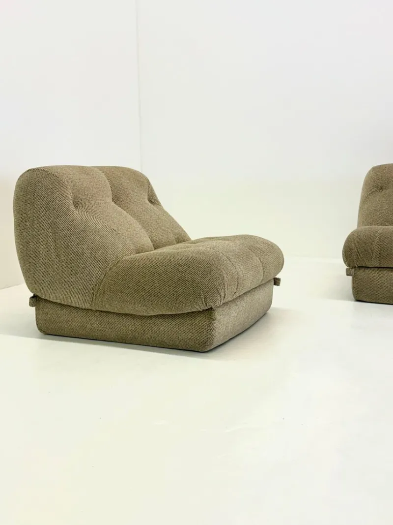 Pamono Nuvolone Modular Lounge Sofa with Coffee Table attributed to Rino Maturi for Mimo Padova, 1970s, Set of 4> Living Room Sets
