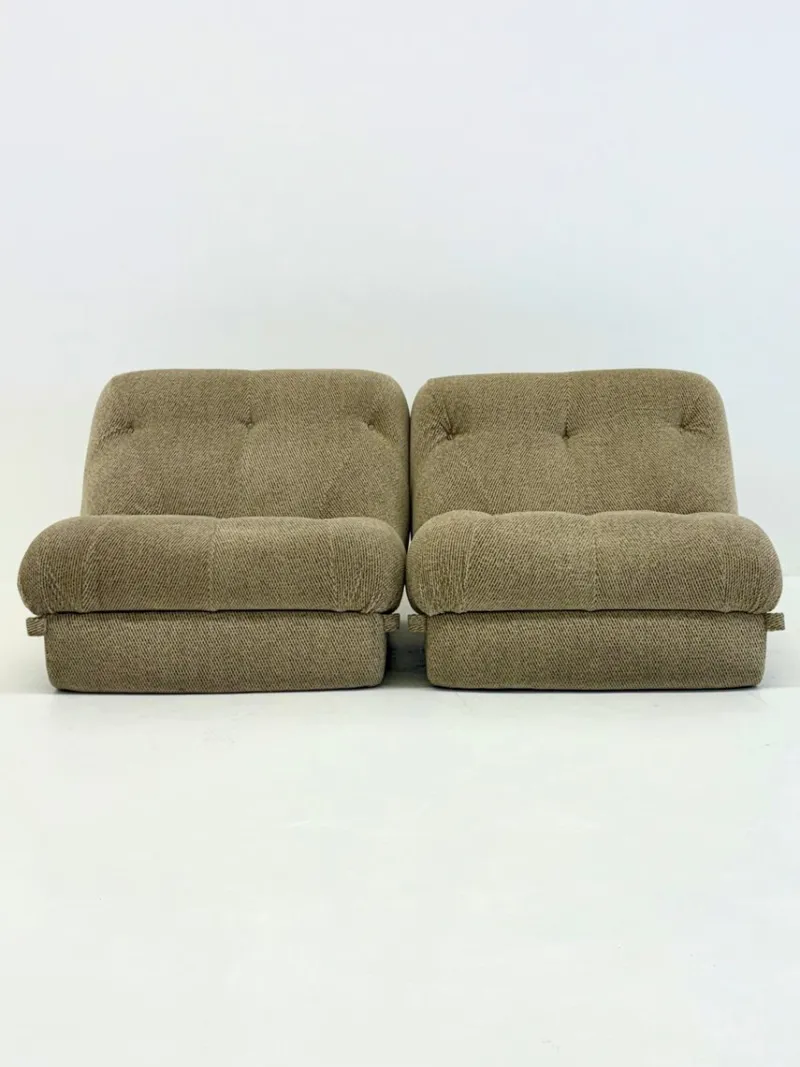 Pamono Nuvolone Modular Lounge Sofa with Coffee Table attributed to Rino Maturi for Mimo Padova, 1970s, Set of 4> Living Room Sets