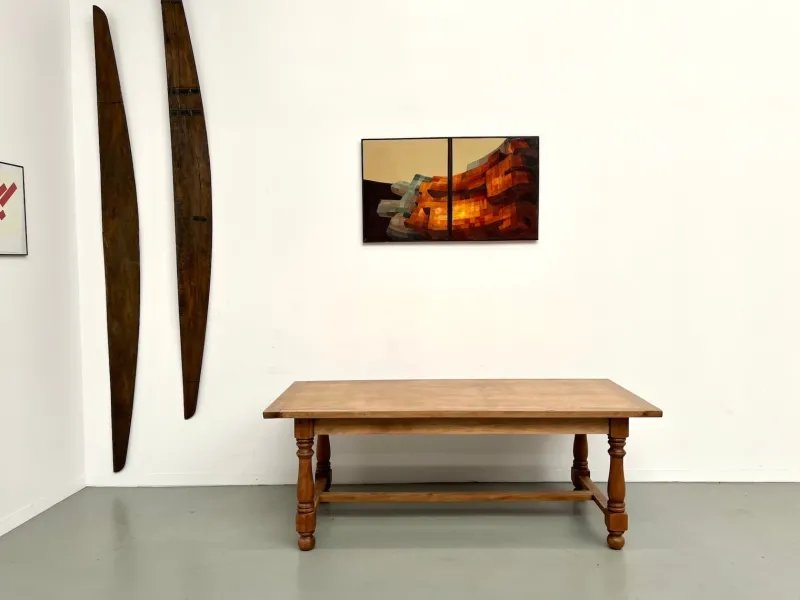 Pamono Oak and Cherry Table, 1970s> Dining Tables & Sets