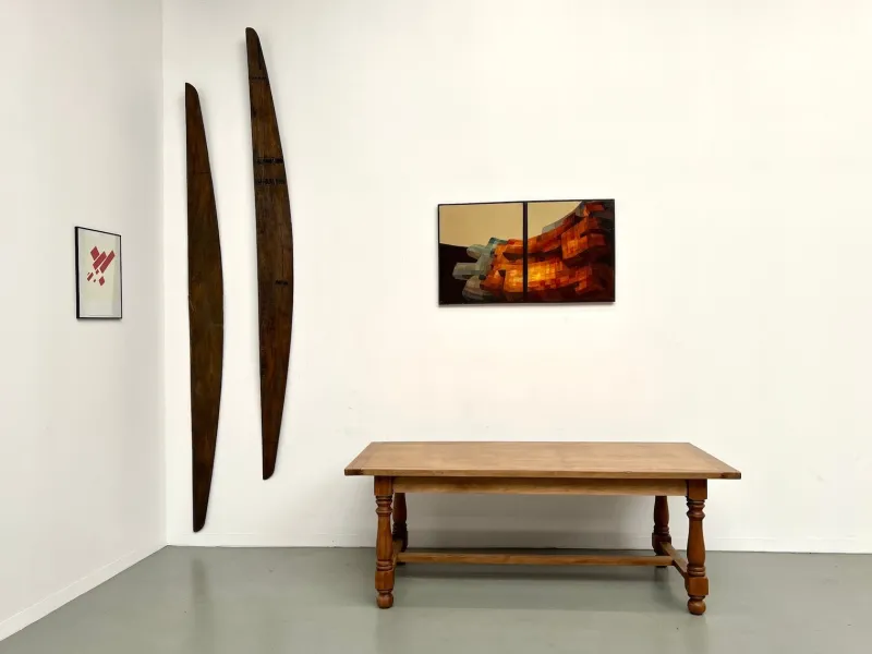 Pamono Oak and Cherry Table, 1970s> Dining Tables & Sets