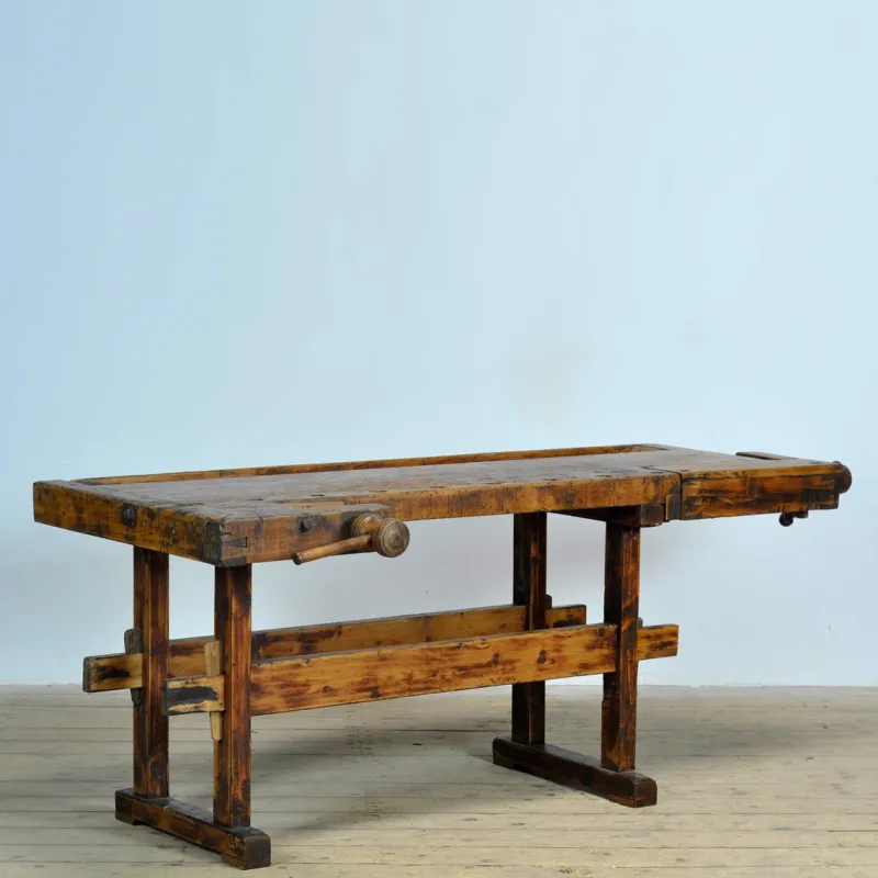 Pamono Oak and Pine Carpenter's Workbench, 1900s> Worktables & Workbenches