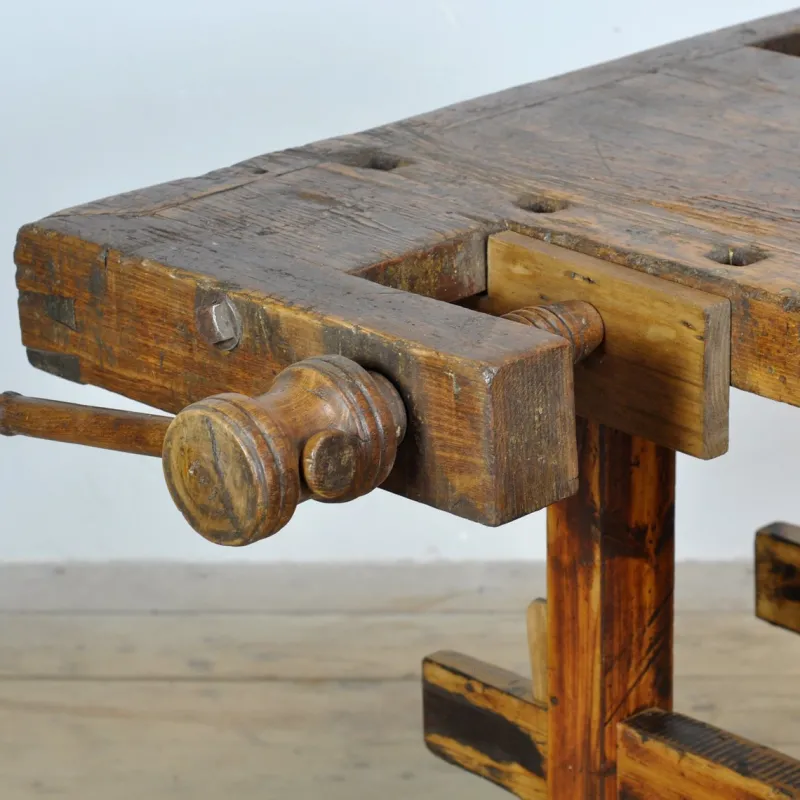 Pamono Oak and Pine Carpenter's Workbench, 1900s> Worktables & Workbenches