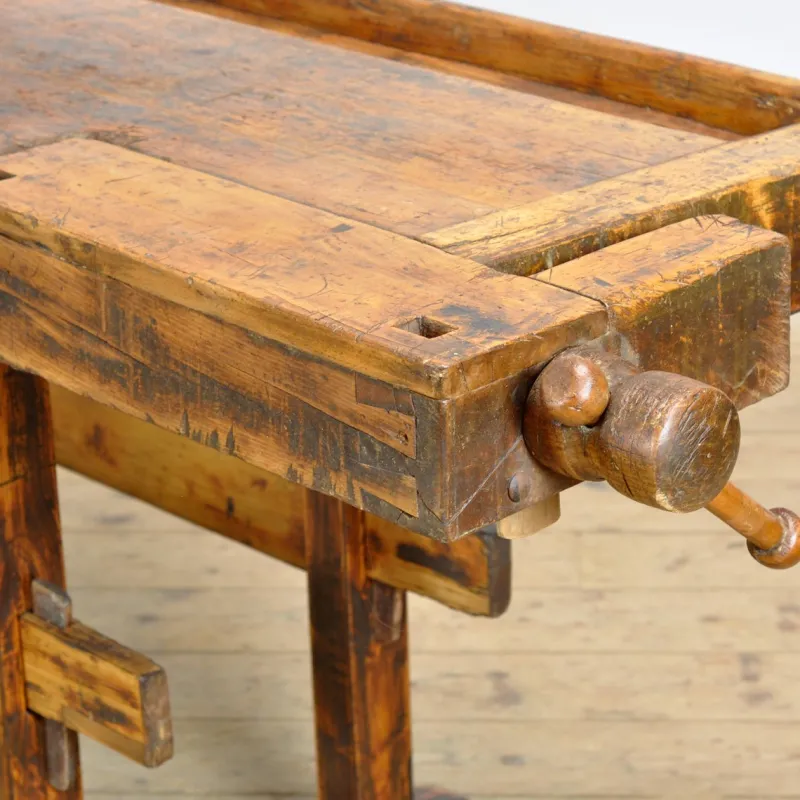 Pamono Oak and Pine Carpenter's Workbench, 1900s> Worktables & Workbenches