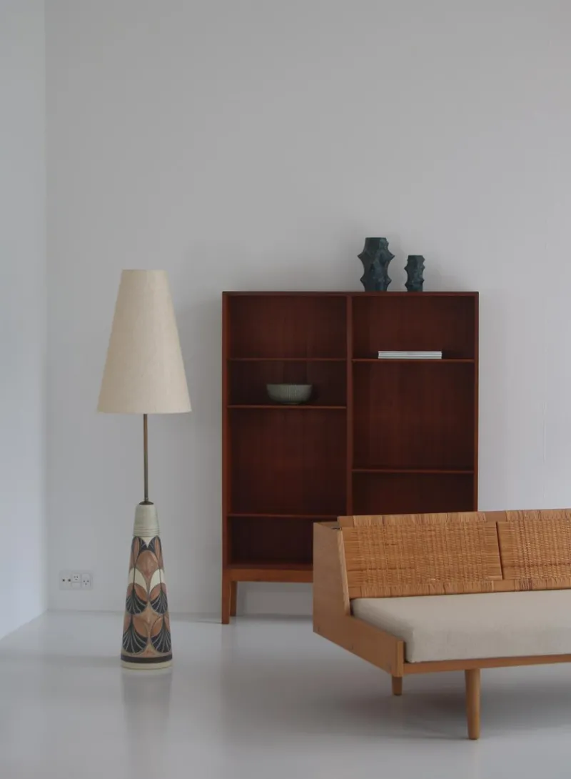 Pamono Oak and Rattan GE7 Daybed by Hans J. Wegner for GETAMA> Daybeds & Chaises Lounges
