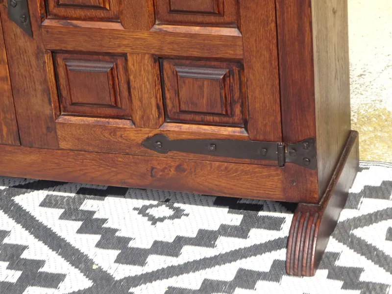Pamono Oak and Wrought Iron Sideboard, 1950s> Sideboards & Buffets