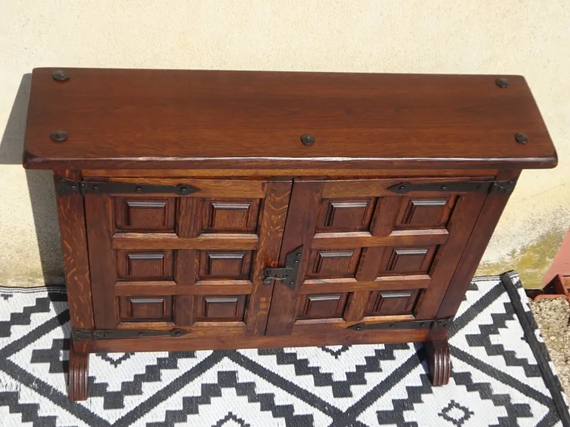 Pamono Oak and Wrought Iron Sideboard, 1950s> Sideboards & Buffets