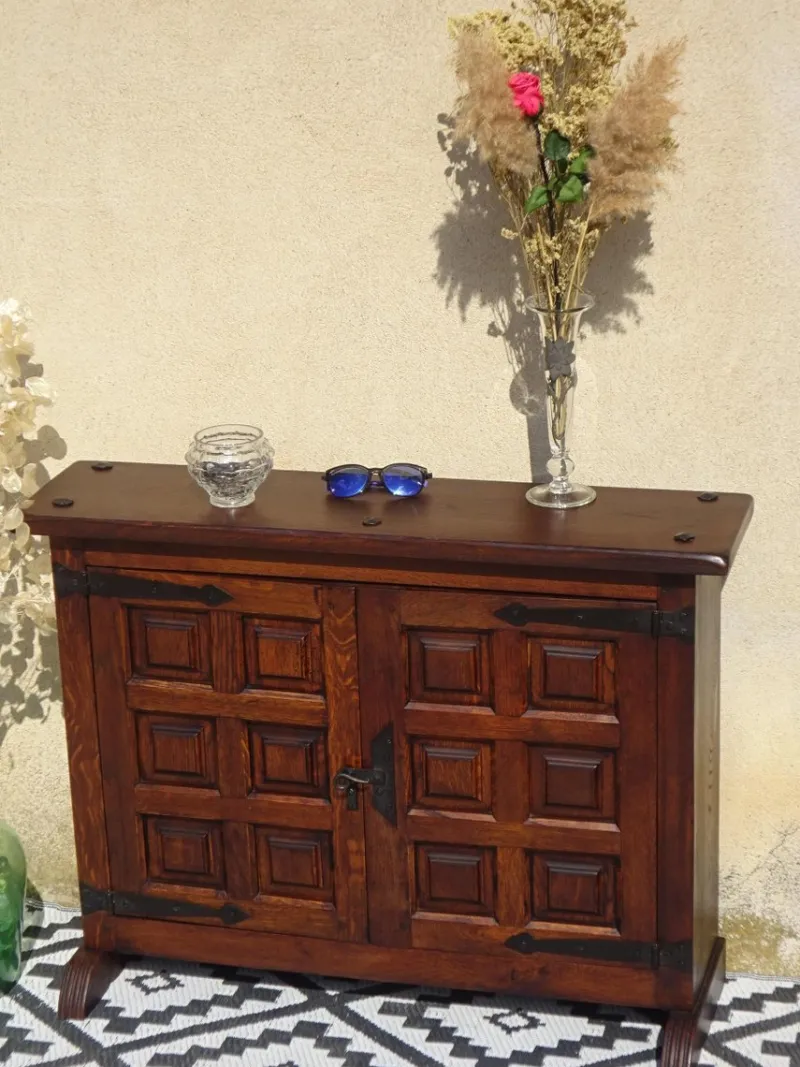 Pamono Oak and Wrought Iron Sideboard, 1950s> Sideboards & Buffets