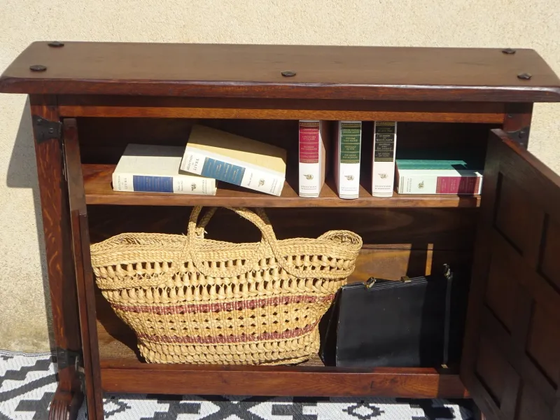 Pamono Oak and Wrought Iron Sideboard, 1950s> Sideboards & Buffets