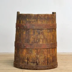 Best Pamono Oak Barrel or Planter, 1920s