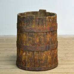 Best Pamono Oak Barrel or Planter, 1920s