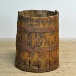 Best Pamono Oak Barrel or Planter, 1920s