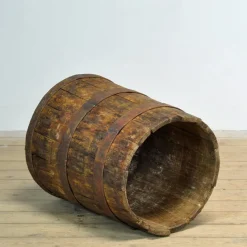 Best Pamono Oak Barrel or Planter, 1920s