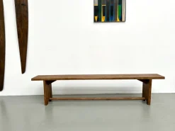 Hot Pamono Oak Bench, France, 1950s