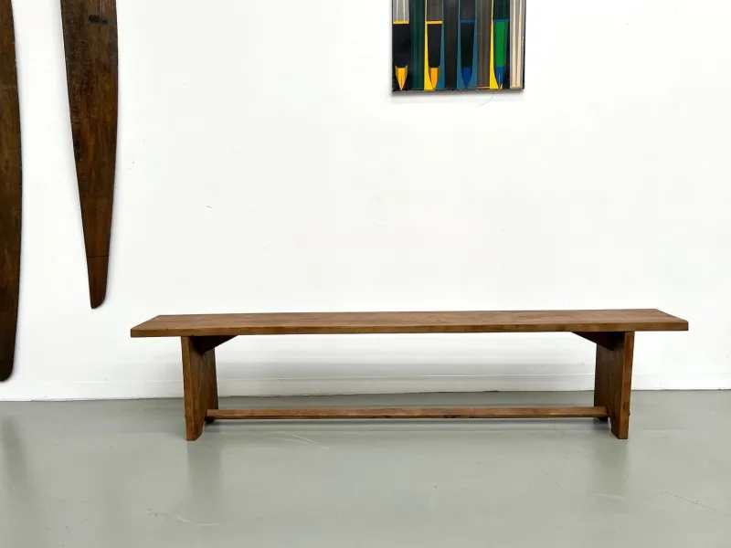 Hot Pamono Oak Bench, France, 1950s