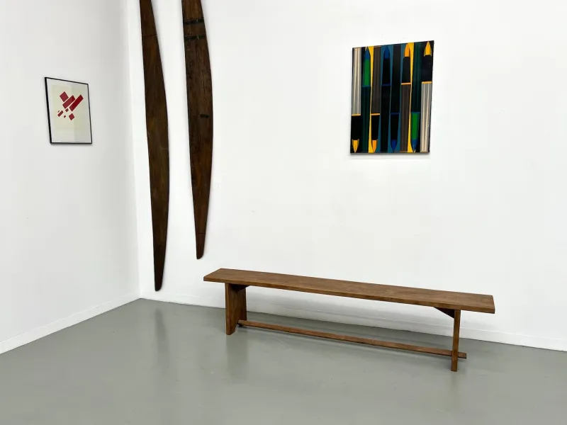 Hot Pamono Oak Bench, France, 1950s