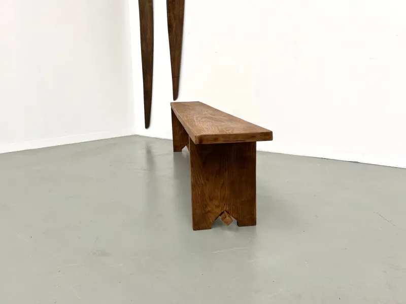 Hot Pamono Oak Bench, France, 1950s