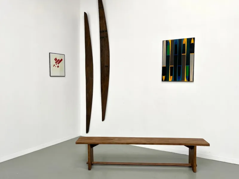 Hot Pamono Oak Bench, France, 1950s