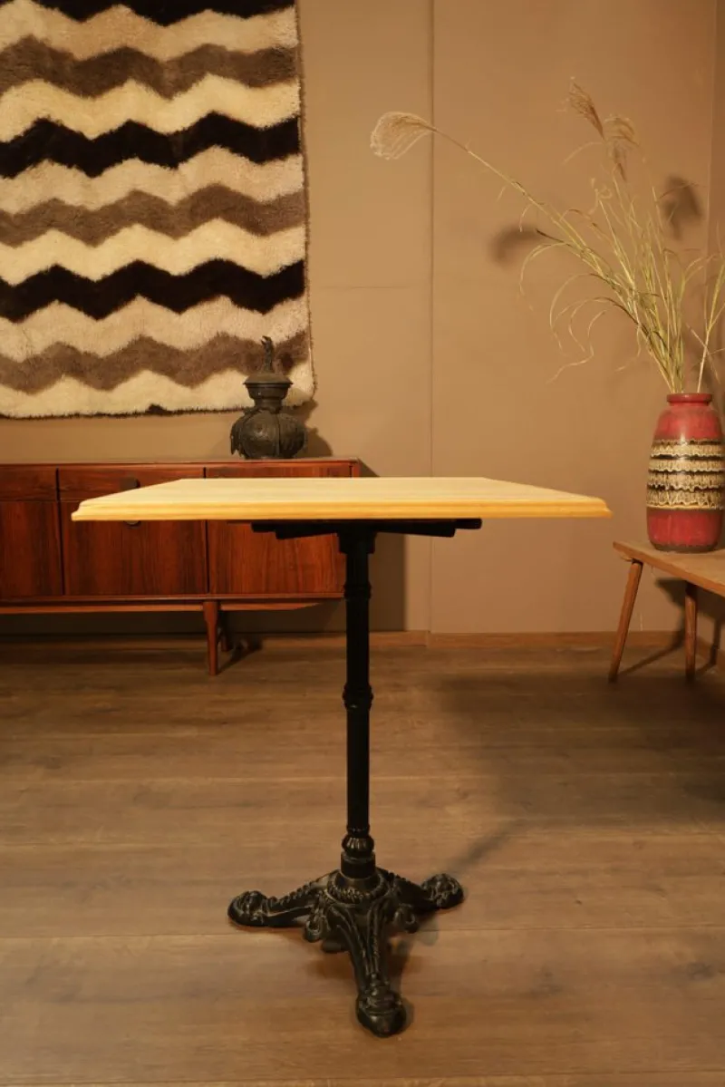 Pamono Oak Bistro Table with Cast Iron Base> Garden Tables