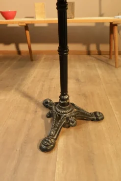 Pamono Oak Bistro Table with Cast Iron Base><noscript><img width=