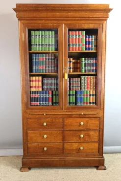 Pamono Oak Bookcase, 19th Century><noscript><img width=