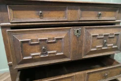 Pamono Oak Chest of Drawers or Garret Chest, 17th Century><noscript><img width=