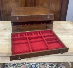 Online Pamono Oak Cutlery Box, 1950s