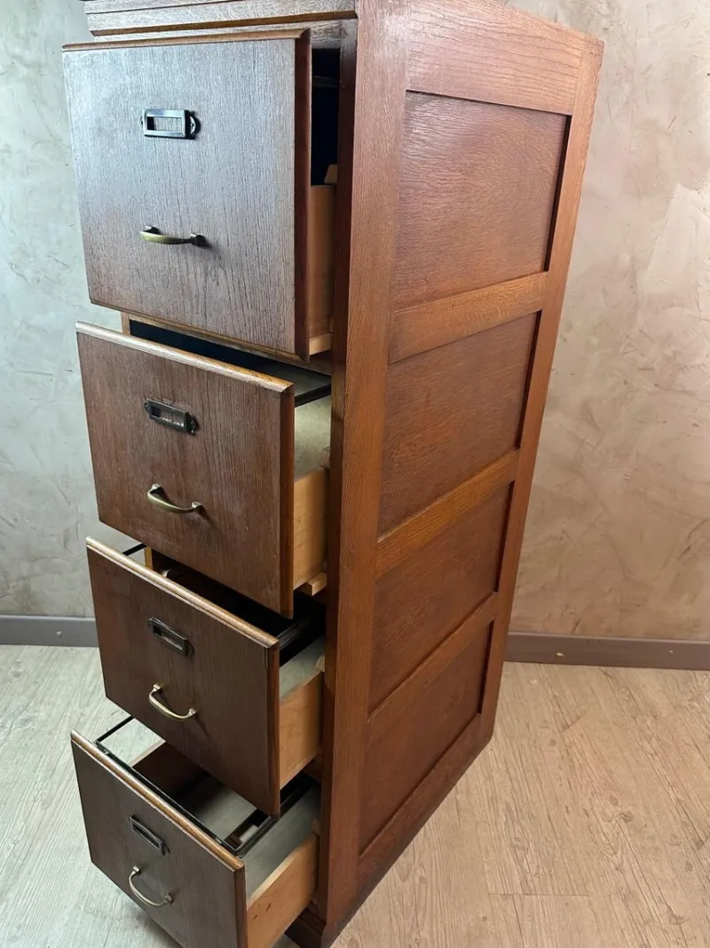 Pamono Oak File Cabinet, 1920> Cabinets & Wardrobes